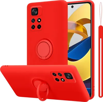Produktbild von Cadorabo Hülle für Xiaomi POCO M4 PRO 5G Schutz Hülle in Rot Handyhülle TPU Etui Case Cover