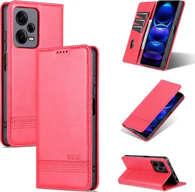 Multiple views of a pink flip-style phone case.