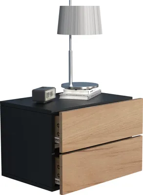Immagine prodotto di Mobile notturno | Cassetto da parete | Pannello da parete | Comodino | Dimensioni ca. H. 30 x W. 45 x D. 32 cm - Usal L 45 cm
