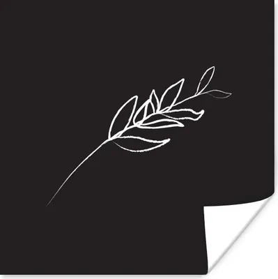 Produktbild von MuchoWow® Poster Strichzeichnungen - Pflanzen - Blätter 75x75 cm - Wand Dekoration