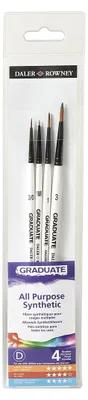 Immagine prodotto di Daler Rowney 212540007, set di 4 pennelli "Graduate Detail", sintetici