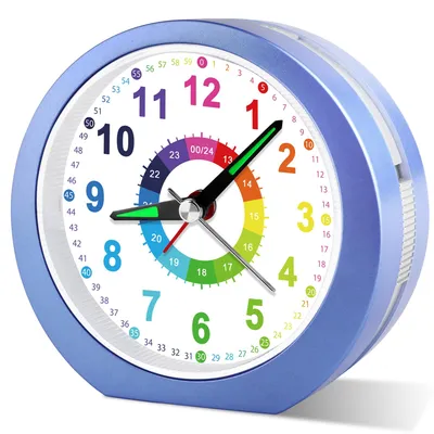 Image de Réveil pour enfants analogique – Avec veilleuse et fonction snooze – Mécanisme silencieux – Fonctionne sur piles