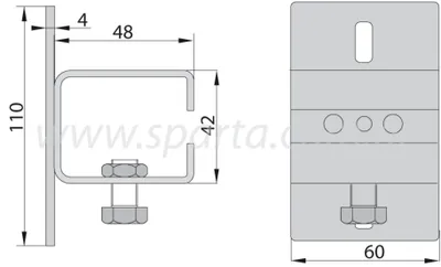 Produktbild von Deckenhalterung G12Z für Schiene, verschraubbar