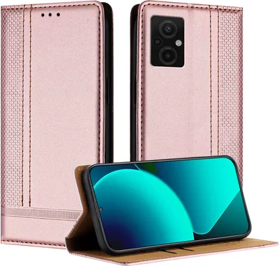 Produktbild von Handyhülle für Xiaomi Poco M5 4G/Poco M4 5G/Redmi 10 5G Leder Flip Klappbare Schutzhülle mit Standfunktion Pink