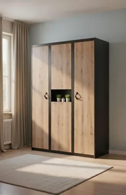 Zdjęcie produktu dla Drewniana szafa o nowoczesnym wyglądzie do stylowej sypialni