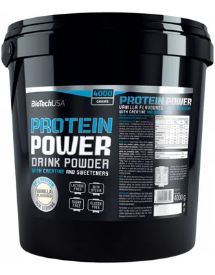 Immagine prodotto di BioTech USA Protein Power 4000 g vaniglia / Proteine multi-ingrediente (giornaliere) / Eccellente proteina multi-ingrediente aromatizzata arricchita con creatina micronizzata