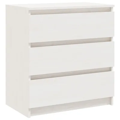 Produktbild von Nachtschrank Weiß 60x36x64 cm Massivholz Kiefer
