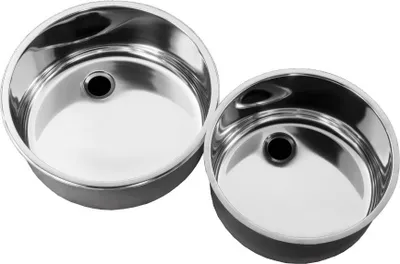 Zdjęcie produktu dla Okrągły zlewozmywak ze stali nierdzewnej Combisteel z przelewem 380 mm Ø