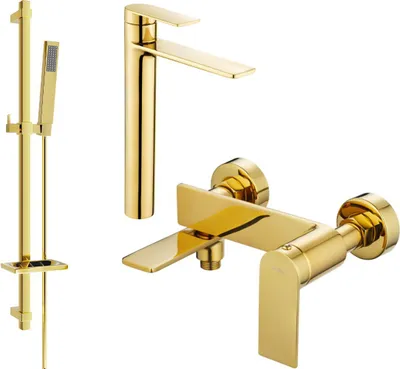 Produktbild von Mexen Zero DQ02 Badewannenset, Gold - 7113DQ02-50