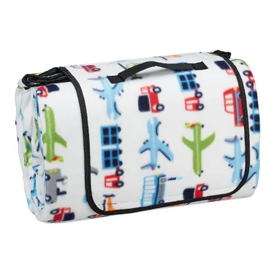 Produktbild von relaxdays XXL Picknickdecke bunte Fahrzeuge