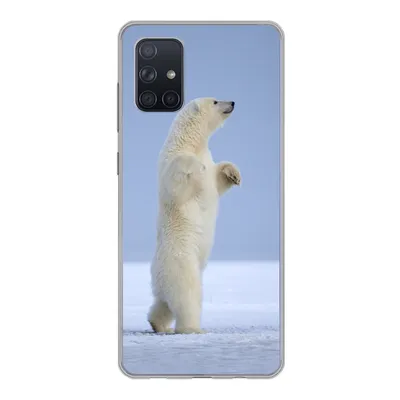 Produktbild von MuchoWow® Handyhülle Schutzhülle Hülle für Samsung Galaxy A51 5G Eisbär - Lustig - Schnee - Kinder - Jungen - Mädchen - Kind Silikon Softcase Handy Hülle - Abbildung