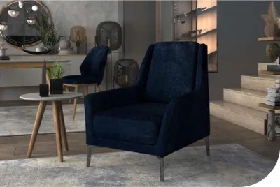 Obrázok produktu pre Modré relaxačné kreslo, moderné jednopostelové kreslo do obývačky, klubové kreslo