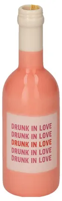 Produktbild von Gift Company Vase Mignon Weinflasche Drunk in Love Rosa