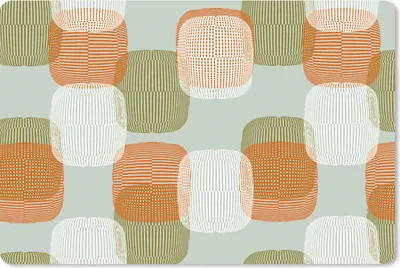 Produktbild von MuchoWow® Schreibtischunterlage Retro - Muster - Pastell 60x40 cm - XXL Mauspad - Großes Mauspad