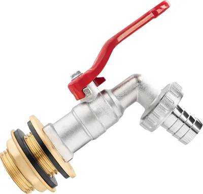 Produktbild von Regenwassersammler-Anschluss 3/4" (Messing-Kugelventil mit Tankdurchführung und Schlauchanschluss)