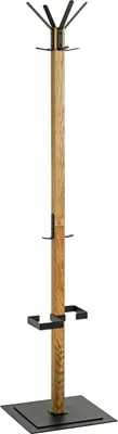 Produktbild von HAKU Garderobenständer eiche, schwarz - Massivholz, Metall, B/H/T: 40x180x40 cm