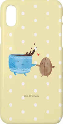 Produktbild von Mr. & Mrs. Panda Iphone 10 Handyhülle Kaffee Bohne - Gelb Pastell - Geschenk, Genuss, Glück, Zufriedenheit, Handy, Handycover, Kaffeebohne, X, Cover, Lustige Sprüche
