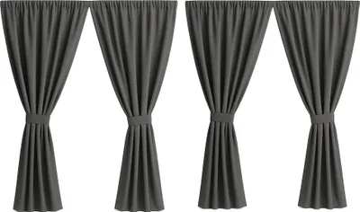 Produktbild von Gartenvorhang 4 Stück 155x200cm, Garten Vorhang Anthrazit, Terrasse Vorhang, wasserdichter Außenvorhang, Außenvorhang, Balkon Vorhang