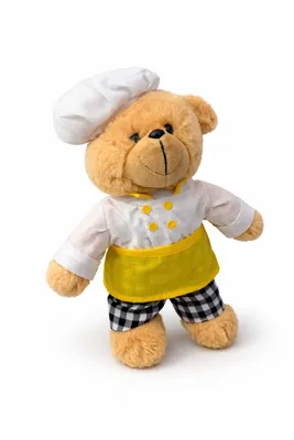 Produktbild von Teddybär Koch 30 cm Kuscheltier Plüschtier Stofftier im Kochanzug mit Kochmütze Geschenk für Kinder
