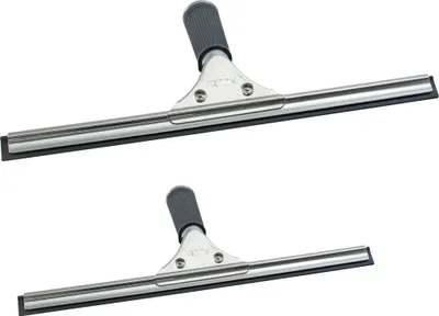 Immagine prodotto di Novaliv set economico tergivetro professionale 25 cm + 35 cm detergente per finestre in acciaio inox con labbro in gomma sostituibile tergivetro per finestre detergente per finestre tergivetro per doccia