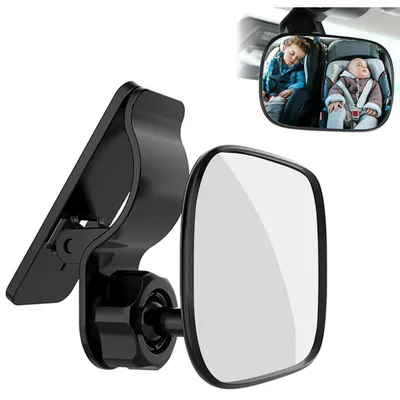 Productafbeelding van Achteruitkijkspiegel voor baby's, auto, 360° draaibaar, breukbestendig, convex, geschikt voor SUV, sedan en vrachtwagen