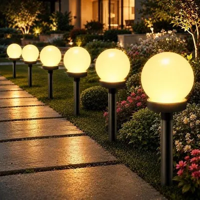 Produktbild von Solarbetriebene Gartenleuchten, 6 Stück - wasserdicht - aus robustem ABS-Kunststoff - ideal für den Einsatz im Freien