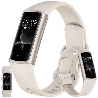 Produktbild von Smartwatch Damen Herren AMOLED 5ATM wasserdichte mit Herzfrequenz SpO2 Sportuhr für Android iOS Silber