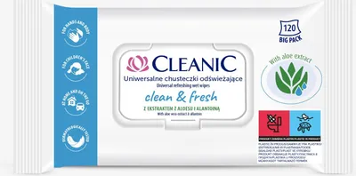 Obrázek produktu pro Cleanic Clean&Fresh vlhčené ubrousky 120 ks