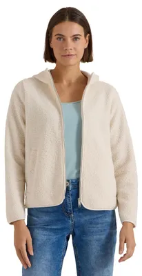 Produktbild von Cecil Teddy-Jacke mit Kapuze in Unifarbe Teddy Vanilla White XL
