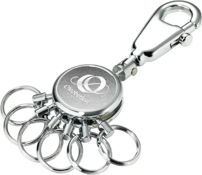 Produktbild von TROIKA PATENT METAL , Schlüsselring, Schwarz, Silber, Metall, Rund, Uni, Alle