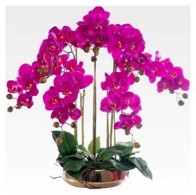 Produktbild von Künstliche Blumen, Orchideen, Schlichte und elegante Phalaenopsis-Blumen, Herzstück, Topfpflanzen, Blumenarrangements, ansprechende Form