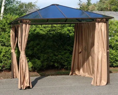 Produktbild von Gartenpavillon Hardtop mit Seitenteilen 3x3m Pavillon Partyzelt Gartenzelt