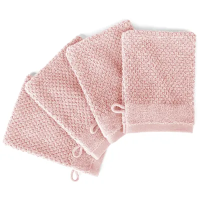 Produktbild von Pure Label 4-TLG Waschhandschuh Waschlappen Set mit Anhängeschlaufe aus 100% Baumwolle, saugstarkund weich | 4 Waschlappen 16x21cm, Rosa