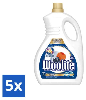 Produktbild von 5 x Woolite Textil Flüssigwaschmittel mit Keratin - 2 l - Vorteilspackung - 5 Stücke