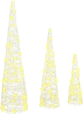 Immagine prodotto di Albero di Natale 3 pcs Bianco caldo 20 x 20 x 80 cm Acrilico