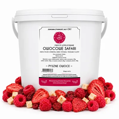 Image de Fruit Safari Mélange lyophilisé Pomme Framboise Fraise Cerise 80 seaux