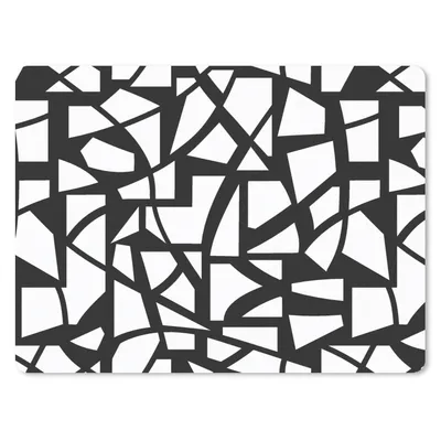 Produktbild von MuchoWow® Mauspad Mousepad Muster - Geometrisch - Weiß - Schwarz 40x30 cm - Mousepads - Maus Mat - Pad - Mausunterlage - Anti Rutsch