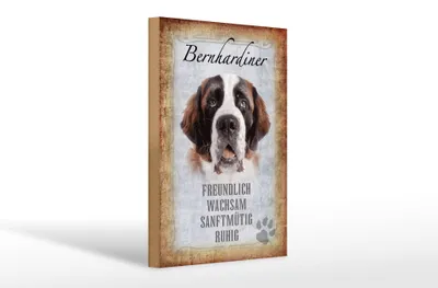 Produktbild von Holzschild Spruch 20x30cm Bernhardiner Hund Schild