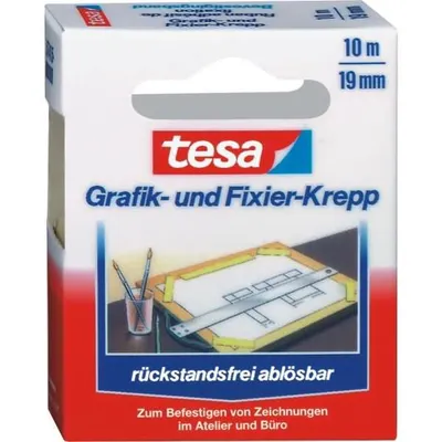Produktbild von tesa® 57415-00000-01 Fixierband Grafik- und Fixier-Krepp - 10 m x 19 mm, Papier, beige