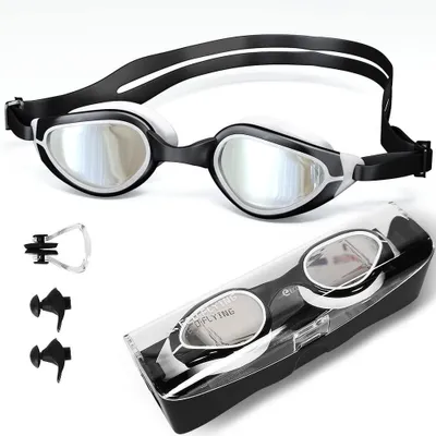 Produktbild von Omgoods – Schwimmbrille gegen Beschlagen – Mit UV-Schutz, komfortabler Passform und Zubehör