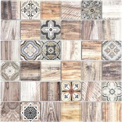 Produktbild von Glasmosaik Quadrat Crystal Mix braun