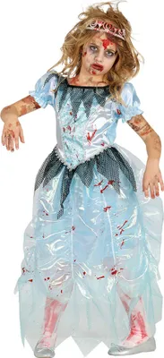 Produktbild von Blaue Zombie Prinzessin für Kinder Gr. 98 - 146, Größe:110/116