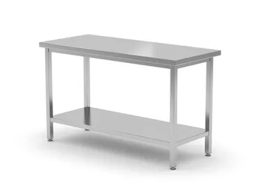 Produktbild von HENDI Zentraler Arbeitstisch mit Regalboden Budget Line - geschraubt, Tiefe 600 mm, Budget Line, 1200x600x(H)850mm