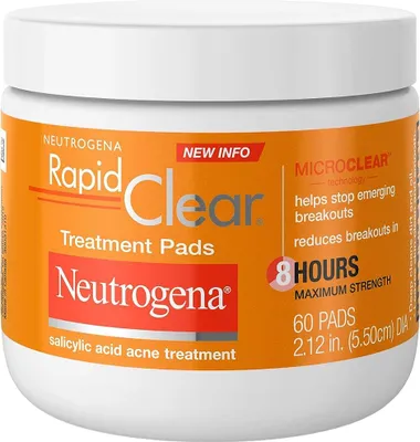 Produktbild von Gesichtstücher, Neutrogena, Rapid Clear, gegen Akne, vorgesättigt mit Salicylsäure, 60 Stück.