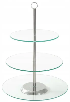 Produktbild von 3-stöckige Glas-Etagere für Gebäck, Torten und Obst, 21/25/30 cm, KAMILLE