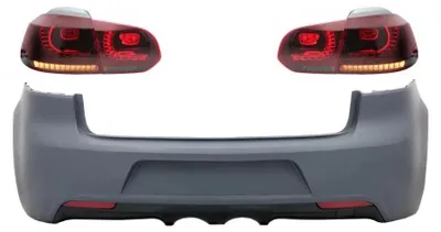 Image de Pare-chocs avant et feux arrière LED, design statique, pour VW Golf VI (2008-2013), style R20.