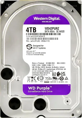 Produktbild von WD Purple 4TB WD43PURZ HDD Surveillance Festplatte 3,5" SATA Überwachung
