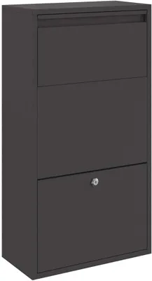 Produktbild von Moderne Paketbox aus Stahl mit Schloss, 44 x 22 x 82 cm, Schwarz – sichere Aufbewahrung von Paketen und Post im Außenbereich