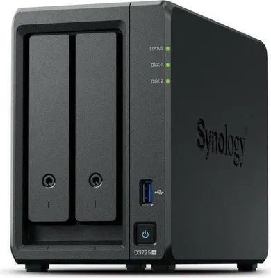 Obrázek produktu pro NAS server Synology DS225+, 2 pozice, 2 GB RAM, síťový port 2,5 Gbit/s, úložiště souborů a zálohování