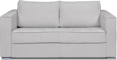Produktbild von Schlafsofa mit Matratze 4-Sitzer - Chenille-Stoff - Hellgrau - Liegefläche 160 cm - Matratze 22 cm mit Memory Schaum - LORETO